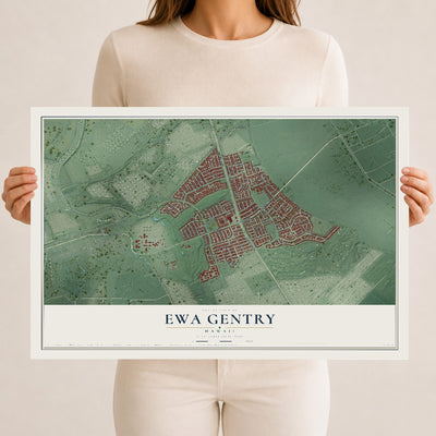 Map of Ewa Gentry, Hawaii, 12 x 18 inch unframed archival matte print