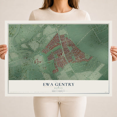 Map of Ewa Gentry, Hawaii, 18 x 24 inch unframed archival matte print