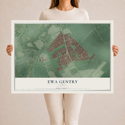 Map of Ewa Gentry, Hawaii, 24 x 36 inch unframed archival matte print
