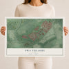Map of Ewa Villages, Hawaii, 12 x 18 inch unframed archival matte print