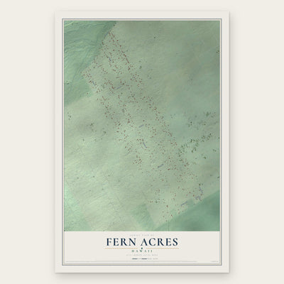 Fern Acres, Hawaii map print, the full design