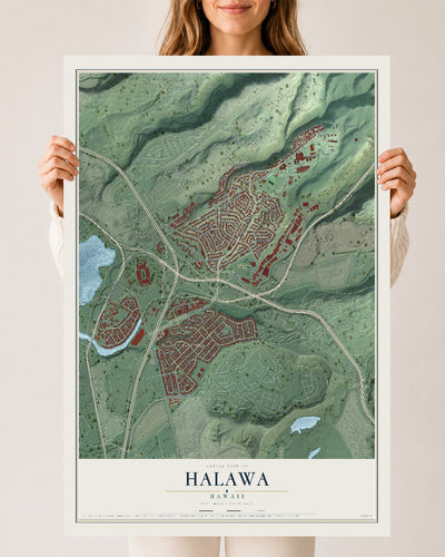 Map of Halawa, Hawaii, 24 x 36 inch unframed archival matte print