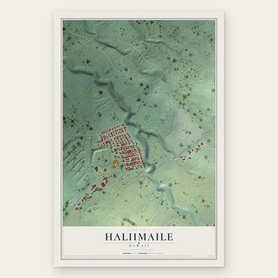 Haliimaile, Hawaii map print, the full design
