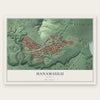 Hanamaulu, Hawaii map print, the full design