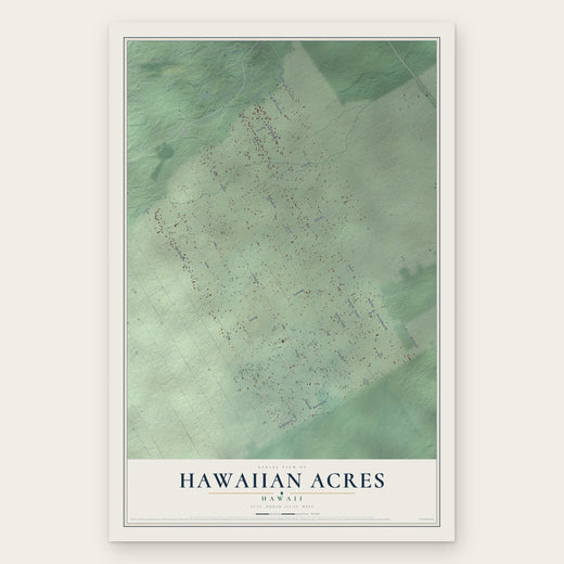 Hawaiian Acres, Hawaii map print, the full design