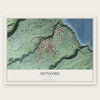 Honomu, Hawaii map print, the full design