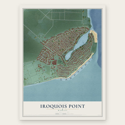 Iroquois Point, Hawaii map print, the full design