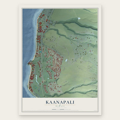 Kaanapali, Hawaii map print, the full design