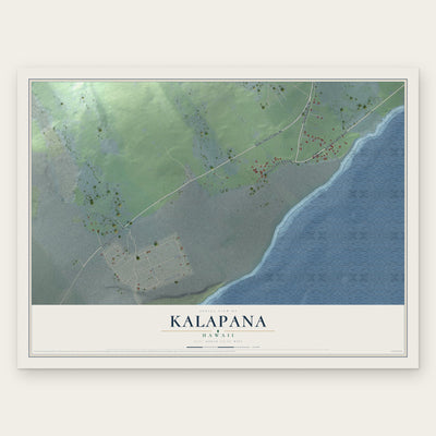 Kalapana, Hawaii map print, the full design