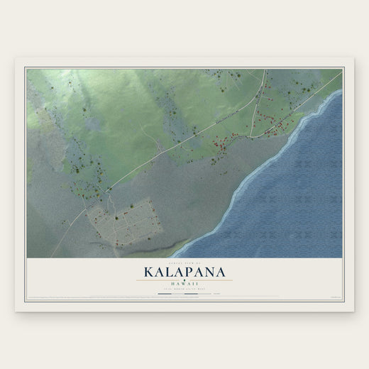 Kalapana, Hawaii map print, the full design