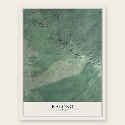 Kaloko, Hawaii map print, the full design