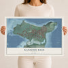 Map of Kaneohe Base, Hawaii, 12 x 18 inch unframed archival matte print