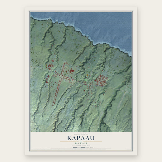 Kapaau, Hawaii map print, the full design