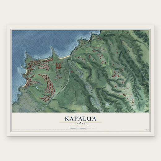 Kapalua, Hawaii map print, the full design