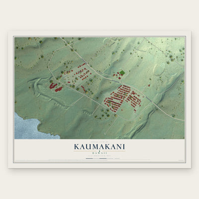 Kaumakani, Hawaii map print, the full design
