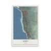 Map of Kihei, Hawaii, 12 x 18 inch unframed archival matte print