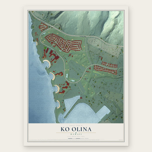 Ko Olina, Hawaii map print, the full design