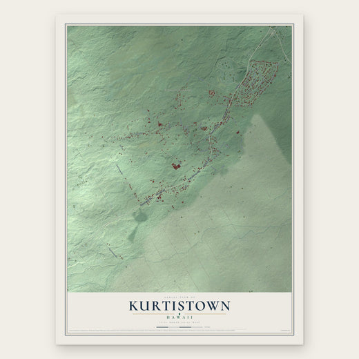 Kurtistown, Hawaii map print, the full design