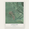 Lanai City, Hawaii map print, the full design