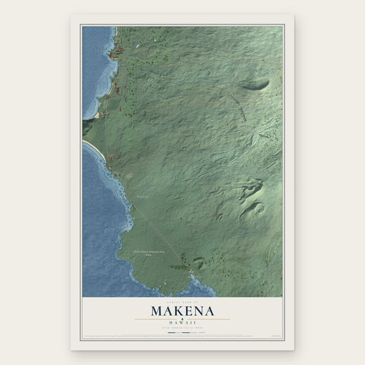 Makena, Hawaii map print, the full design
