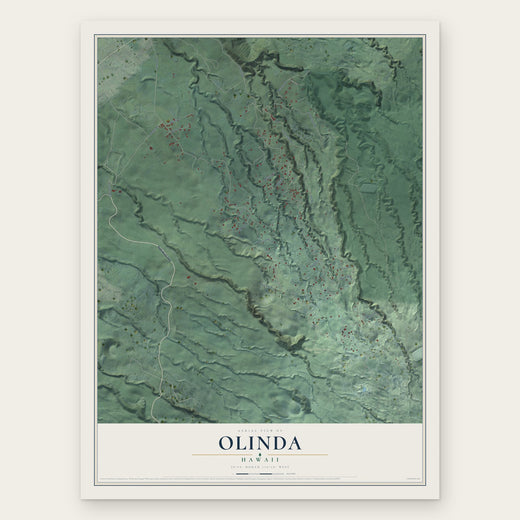 Olinda, Hawaii map print, the full design