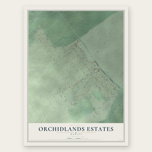 Orchidlands Estates, Hawaii map print, the full design