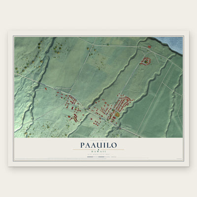 Paauilo, Hawaii map print, the full design