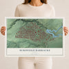 Map of Schofield Barracks, Hawaii, 12 x 18 inch unframed archival matte print