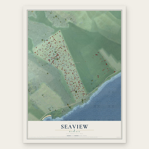 Seaview, Hawaii map print, the full design