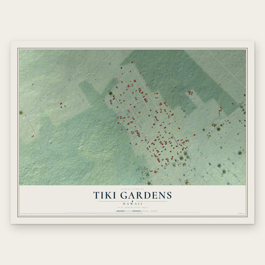 Tiki Gardens, Hawaii map print, the full design