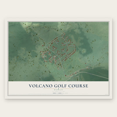 Volcano Golf Course, Hawaii map print, the full design