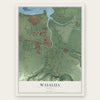 Waialua, Hawaii map print, the full design