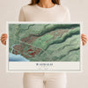 Map of Waimalu, Hawaii, 12 x 18 inch unframed archival matte print