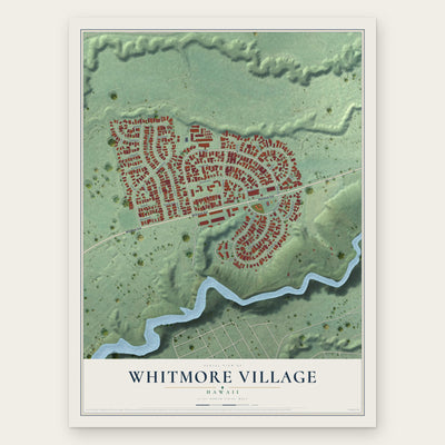 Whitmore Village, Hawaii map print, the full design