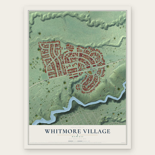 Whitmore Village, Hawaii map print, the full design