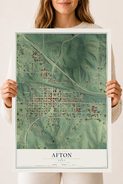 Map of Afton, Iowa, 18 x 24 inch unframed archival matte print