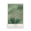 Map of Agency, Iowa, 12 x 18 inch unframed archival matte print