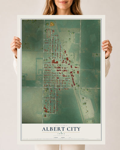 Map of Albert City, Iowa, 24 x 36 inch unframed archival matte print