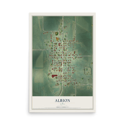 Map of Albion, Iowa, 12 x 18 inch unframed archival matte print