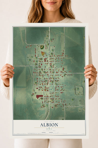 Map of Albion, Iowa, 18 x 24 inch unframed archival matte print
