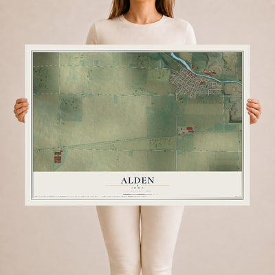 Map of Alden, Iowa, 24 x 36 inch unframed archival matte print