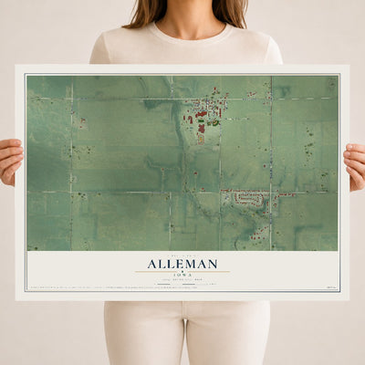 Map of Alleman, Iowa, 18 x 24 inch unframed archival matte print
