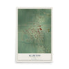 Map of Allerton, Iowa, 12 x 18 inch unframed archival matte print