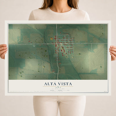 Map of Alta Vista, Iowa, 18 x 24 inch unframed archival matte print