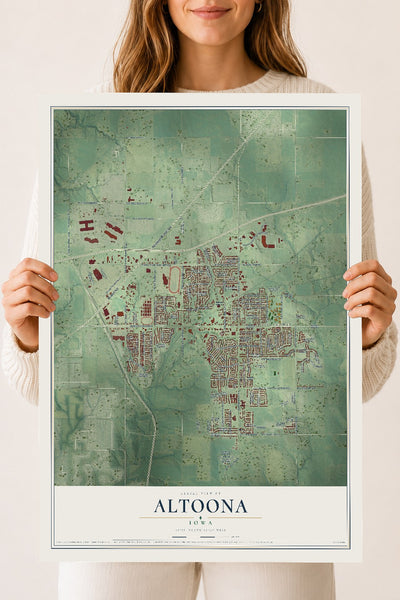 Map of Altoona, Iowa, 18 x 24 inch unframed archival matte print