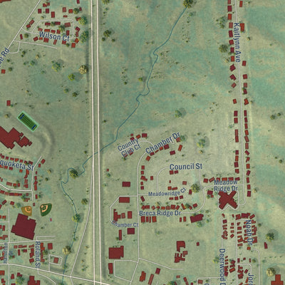 Second close-up of the map of Anamosa, Iowa print showing more streets and buildings