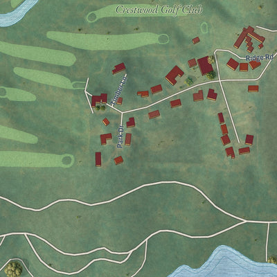 Second close-up of the map of Anita, Iowa print showing more streets and buildings