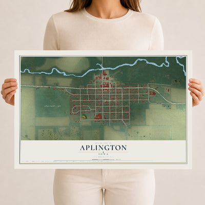 Map of Aplington, Iowa, 12 x 18 inch unframed archival matte print