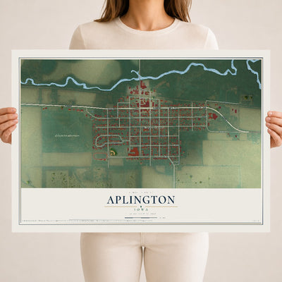 Map of Aplington, Iowa, 18 x 24 inch unframed archival matte print