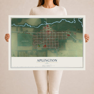 Map of Aplington, Iowa, 24 x 36 inch unframed archival matte print